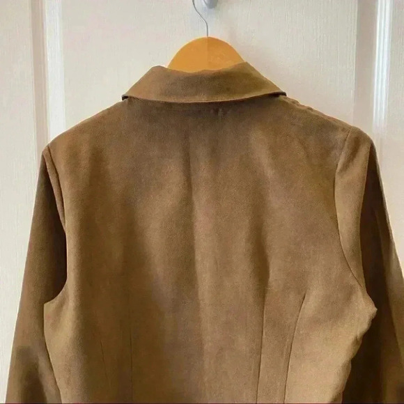 Urban Cotton Western Shirt Faux Suede Long Sleeve Button Front Brown Large - Picture 8 of 16